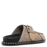Rebecca dark beige suede flats