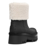 Raina black fur rain boots