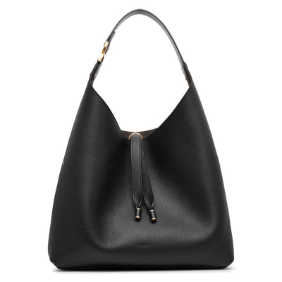 Marcie black leather shoulder bag