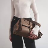 Penelope medium taupe leather bag
