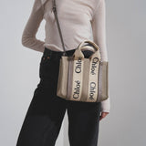 Woody small grey canvas bag