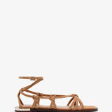 Uma beige suede flat sandals