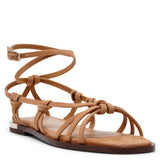 Uma beige suede flat sandals