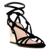 Rebecca black velvet wedges