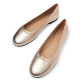 Marcie rose gold leather ballerinas