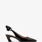 Oli black patent slingback pumps