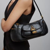 The 99 black leather shoulder bag