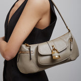 The 99 grey leather shoulder bag