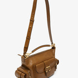 Shiny dark khaki camera bag