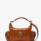 Shiny brown camera bag