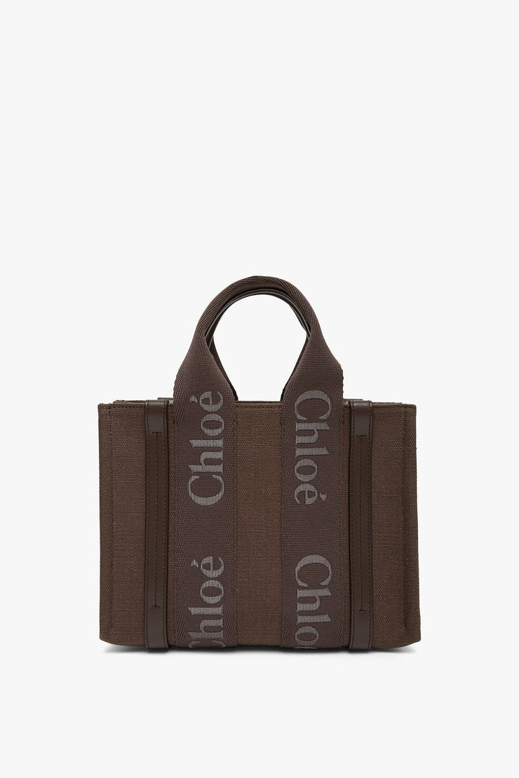 Woody brown small tote bag