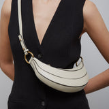 Banana beige leather crossbody bag