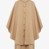 Knee-length cape in organic cotton gabardine
