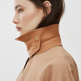 Knee-length cape in organic cotton gabardine