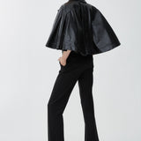 High-waisted pants in wool gabardine