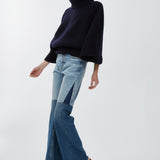 Short dark blue turtleneck cape