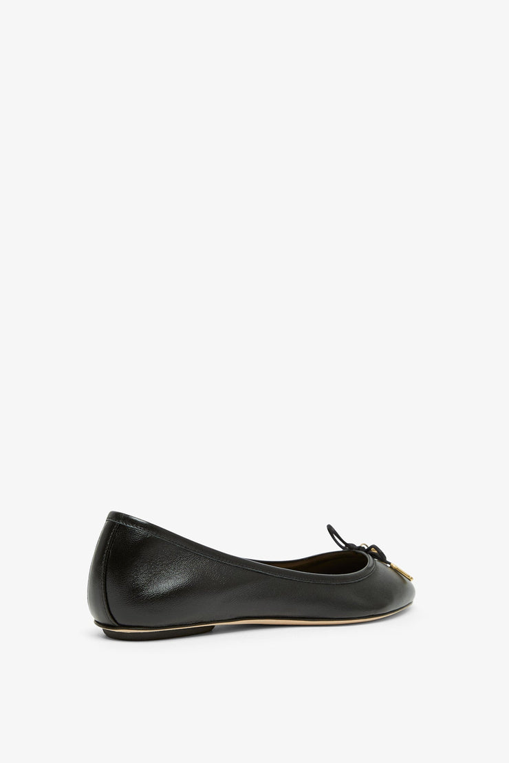 Iris black leather ballerinas