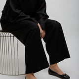 Iris black leather ballerinas