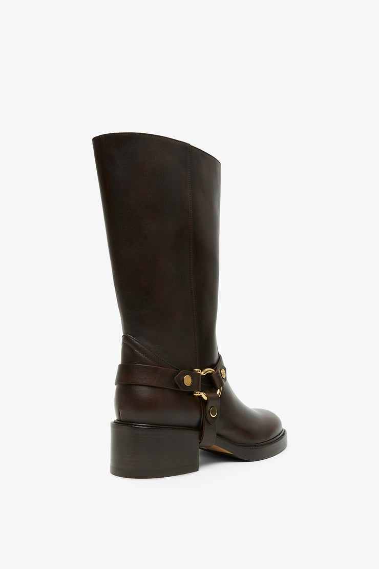 Dakota dark brown leather boots