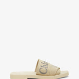 Woody beige slides