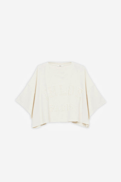 Logo cotton jersey cropped t-shirt