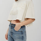 Logo cotton jersey cropped t-shirt