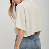 Logo cotton jersey cropped t-shirt
