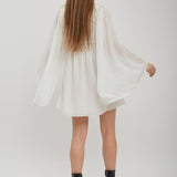 Fluid silk crepon mini dress