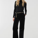 Flared tailored velvet trousers