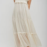 Long silk charmeuse dress