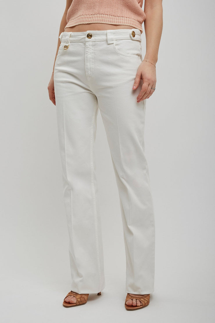 Straight cotton canvas trousers