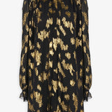 Silk jacquard lurex mini dress