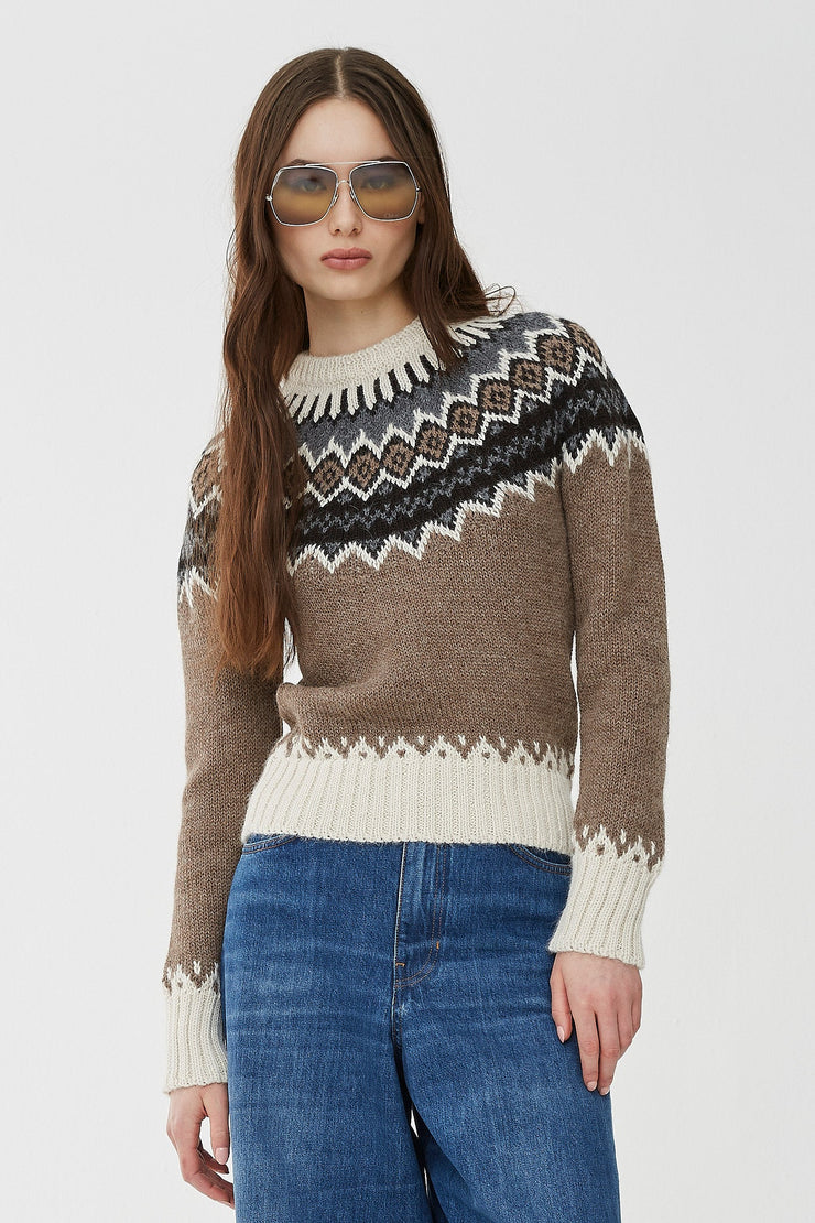 Faire isle wool knit sweater