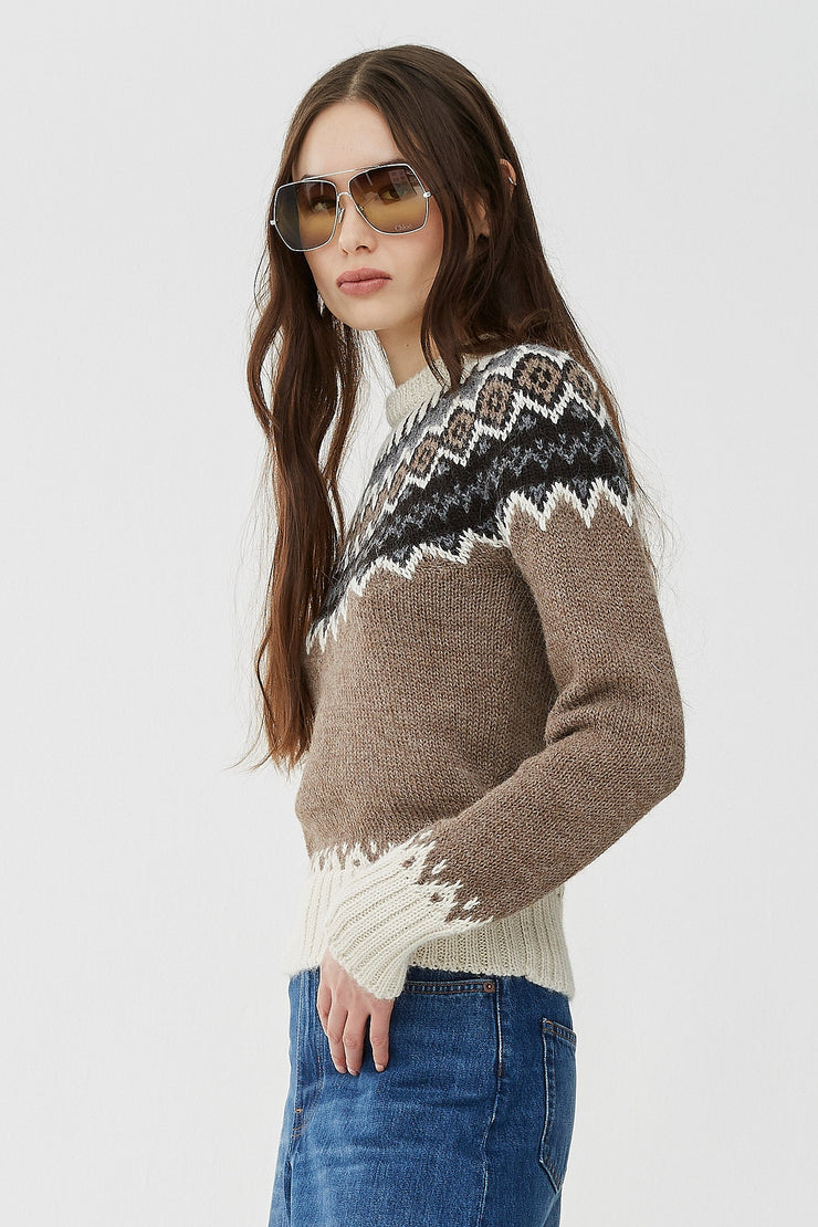 Faire isle wool knit sweater