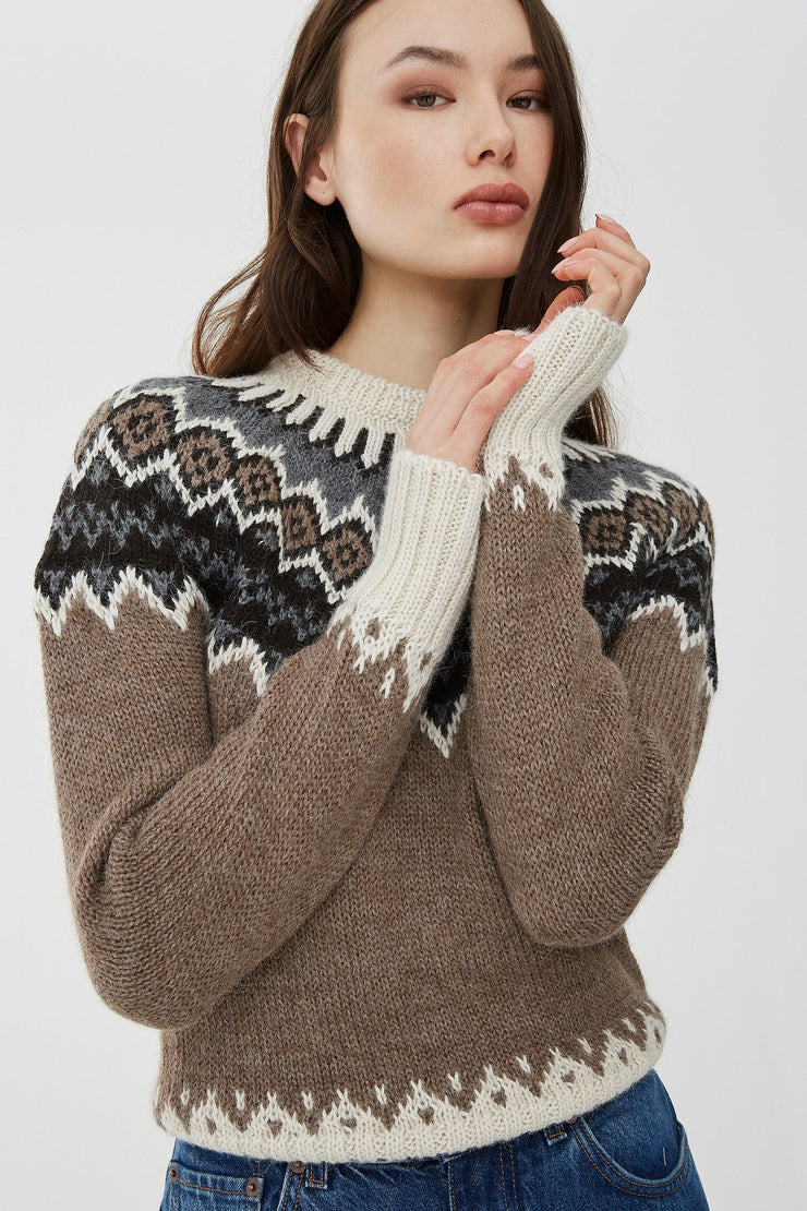 Faire isle wool knit sweater