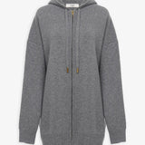 Oversized wool cashmere zip hoodie