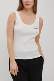 Logo cotton jersey tank top