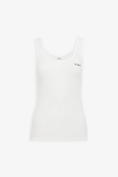 Logo cotton jersey tank top