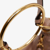Small beige bracelet hobo bag