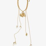 Shells scarf necklace in vintage gold