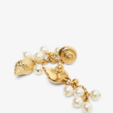 Shells long earrings in vintage gold