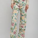 Flower jeans with flared legs