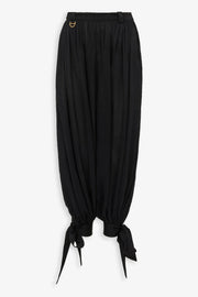 Fluid pleated silk charmeuse pants