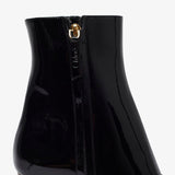 Janis black patent ankle boots