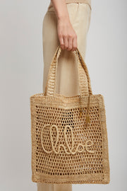Summer banana beige tote bag