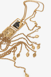 Gold and black pendant necklace