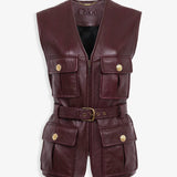 Utilitarian leather vest