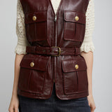 Utilitarian leather vest