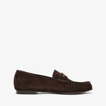 Black loafer shoe on a white background