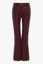Flared trousers in leather